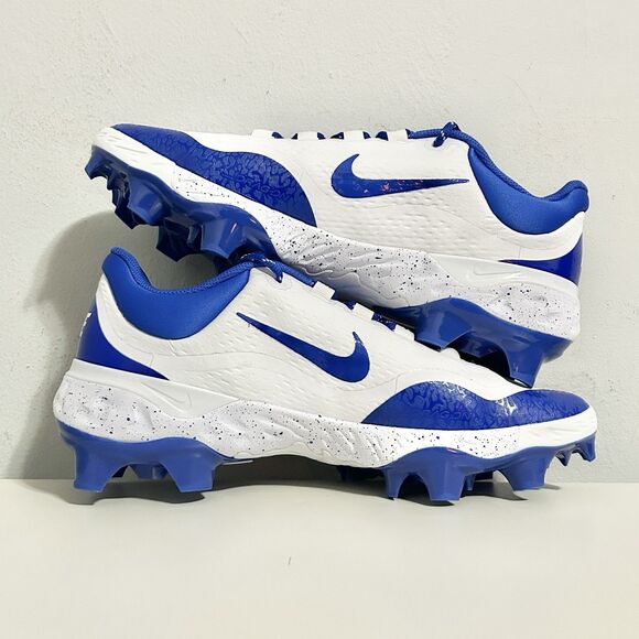 Nike Alpha Huarache Elite 4 Low MCS “White Blue” Mens Size 11.5 Baseball Cleats - Picture 6 of 8